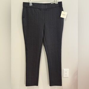 New Rafaella Weekend M Pull On Dark Grey Pinstripe Dress Pants 677